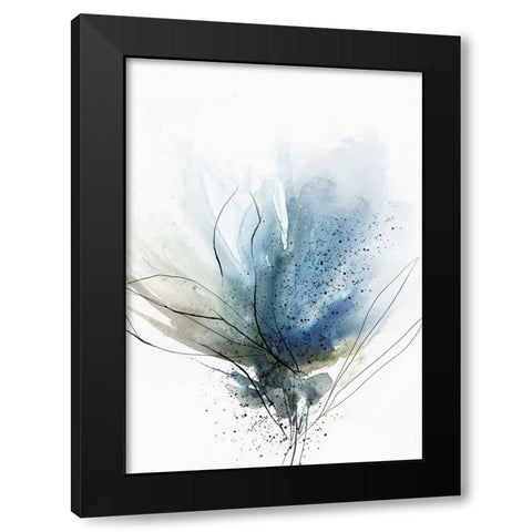 Blooming Blue Flower II  Black Modern Wood Framed Art Print with Double Matting by PI Studio