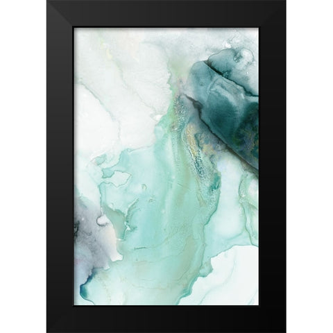 Folding Teal Sheer II  Black Modern Wood Framed Art Print by PI Studio