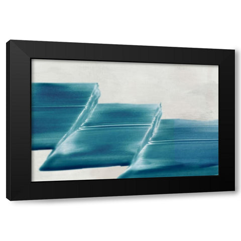 Single Blue Stroke  Black Modern Wood Framed Art Print by PI Studio