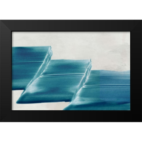 Single Blue Stroke  Black Modern Wood Framed Art Print by PI Studio