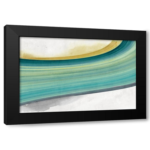 Teal Lines  Black Modern Wood Framed Art Print by PI Studio