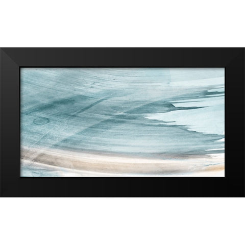 Blue Swoosh  Black Modern Wood Framed Art Print by PI Studio