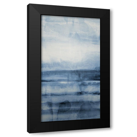 Still Blue Land  Black Modern Wood Framed Art Print with Double Matting by PI Studio