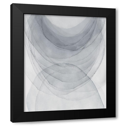Grey Half Moon I  Black Modern Wood Framed Art Print by PI Studio