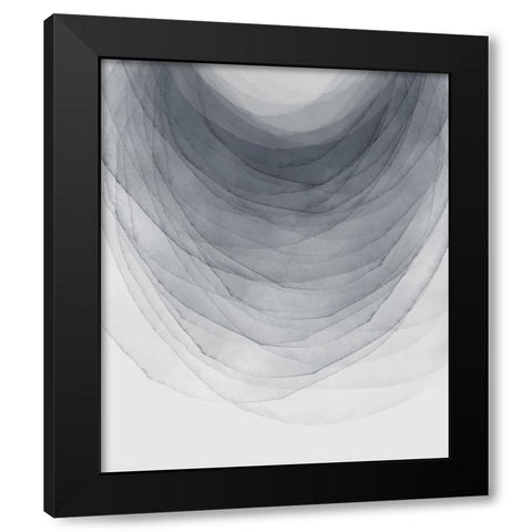 Grey Half Moon II  Black Modern Wood Framed Art Print with Double Matting by PI Studio