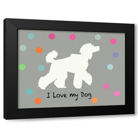 Woof on Grey Black Modern Wood Framed Art Print by PI Juvenile