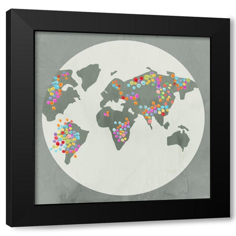 Globe I Black Modern Wood Framed Art Print by PI Juvenile