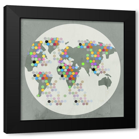 Globe II Black Modern Wood Framed Art Print by PI Juvenile