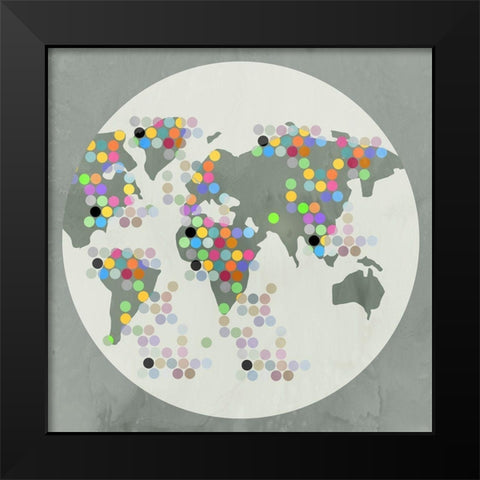 Globe II Black Modern Wood Framed Art Print by PI Juvenile