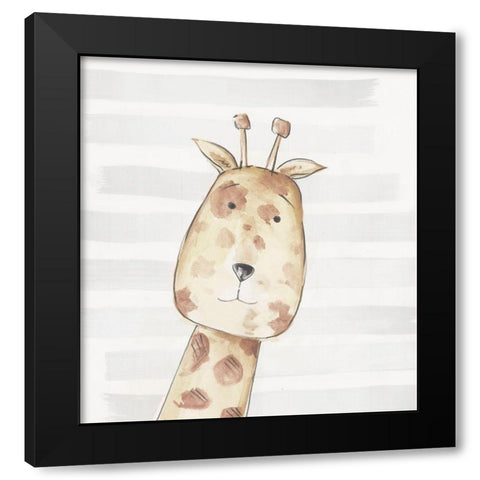 Little Giraffe I  Black Modern Wood Framed Art Print with Double Matting by PI Juvenile