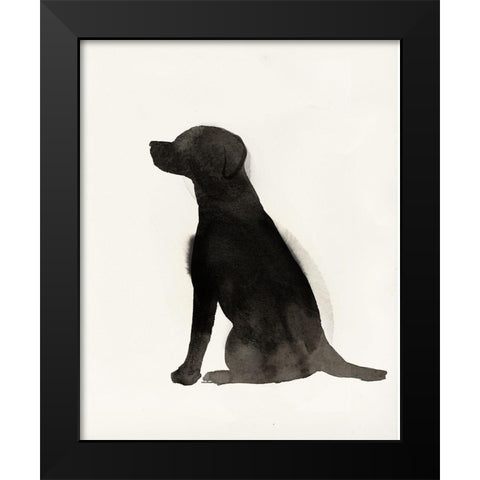Black Dog Black Modern Wood Framed Art Print by Pi Studio