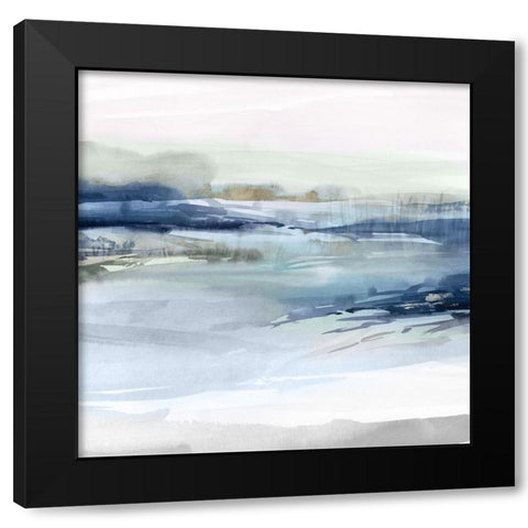 Dusk on the River I  Black Modern Wood Framed Art Print with Double Matting by PI Studio