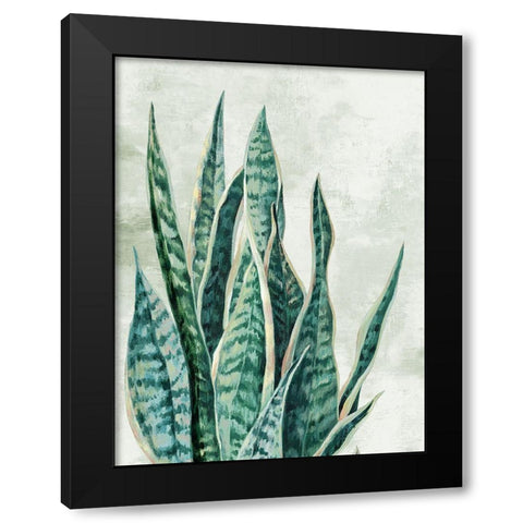 Reaching Snake Plant Black Modern Wood Framed Art Print with Double Matting by PI Studio