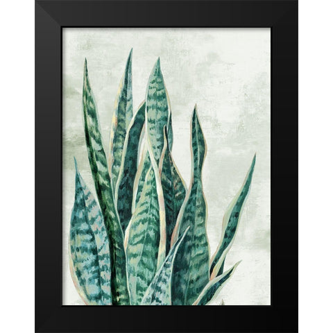 Reaching Snake Plant Black Modern Wood Framed Art Print by PI Studio