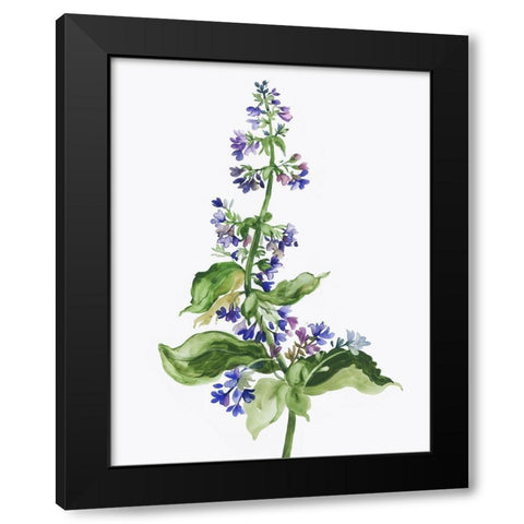 Purple Bloom Black Modern Wood Framed Art Print with Double Matting by Pi Studio