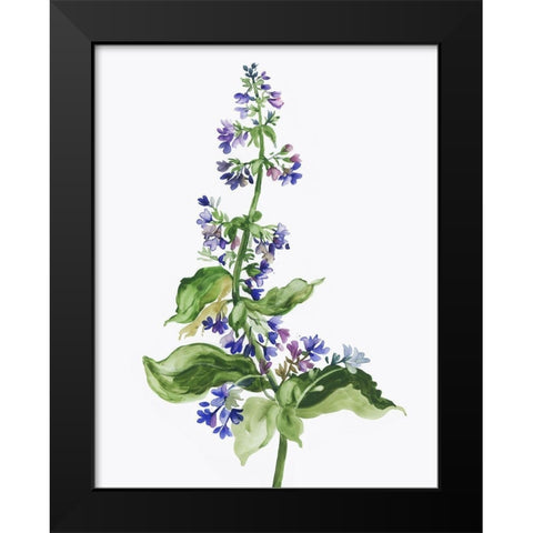 Purple Bloom Black Modern Wood Framed Art Print by Pi Studio