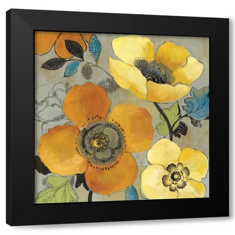 Yellow and Orange Poppies I Black Modern Wood Framed Art Print by Pearce, Allison