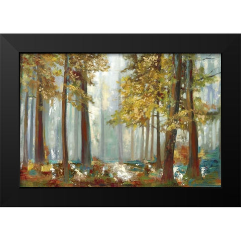 Upon the Leaves Black Modern Wood Framed Art Print by Pearce, Allison