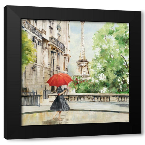 Paris Walk Black Modern Wood Framed Art Print by Pearce, Allison