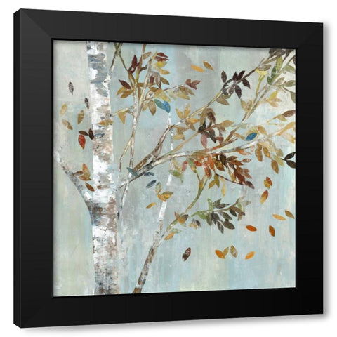 Birch with Leaves I Black Modern Wood Framed Art Print with Double Matting by Pearce, Allison