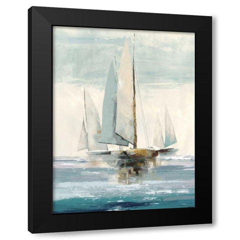Quiet Boats I Black Modern Wood Framed Art Print with Double Matting by Pearce, Allison