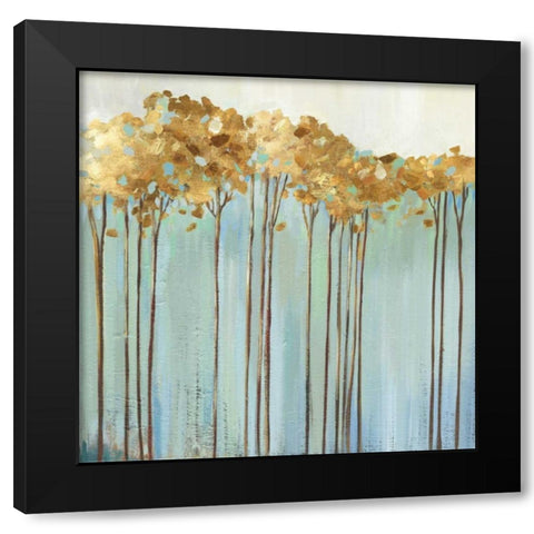 Teal Trees I Black Modern Wood Framed Art Print with Double Matting by Pearce, Allison