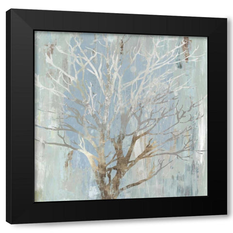Silver Tree Black Modern Wood Framed Art Print with Double Matting by Pearce, Allison
