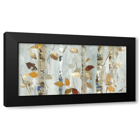 Leaves on Birch Black Modern Wood Framed Art Print with Double Matting by Pearce, Allison