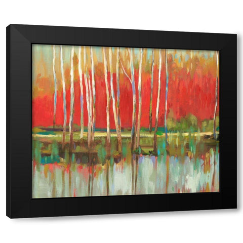 Crimson Tides Black Modern Wood Framed Art Print with Double Matting by Pearce, Allison