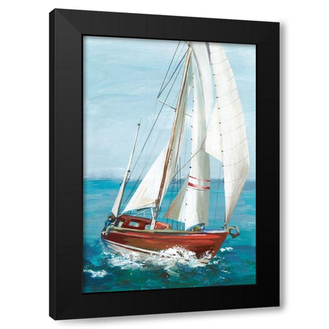 Single Sail II Black Modern Wood Framed Art Print by Pearce, Allison