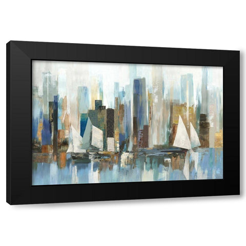 Boats by the Shoreline Black Modern Wood Framed Art Print by Pearce, Allison