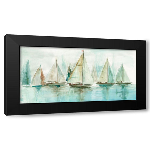 Blue Sailboats I  Black Modern Wood Framed Art Print by Pearce, Allison