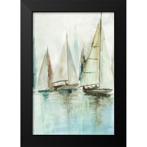 Blue Sailboats III  Black Modern Wood Framed Art Print by Pearce, Allison