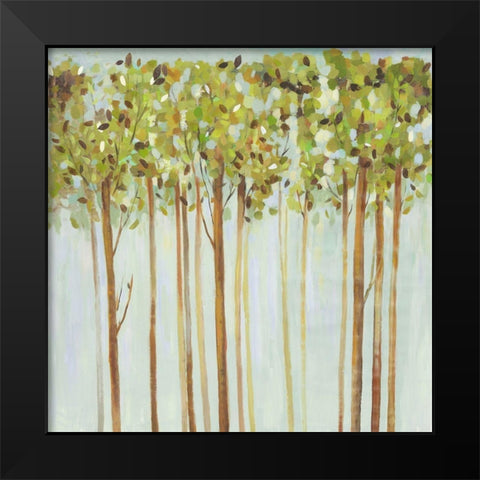 Green Leaves  Black Modern Wood Framed Art Print by Pearce, Allison