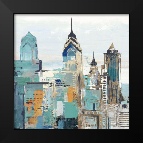 Teal City II Black Modern Wood Framed Art Print by Pearce, Allison