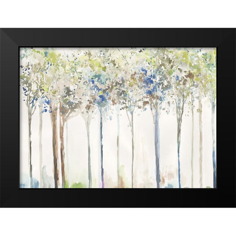 Indigo Ink Trees  Black Modern Wood Framed Art Print by Pearce, Allison