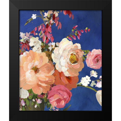 Midnight Garden Flowers I Black Modern Wood Framed Art Print by Pearce, Allison