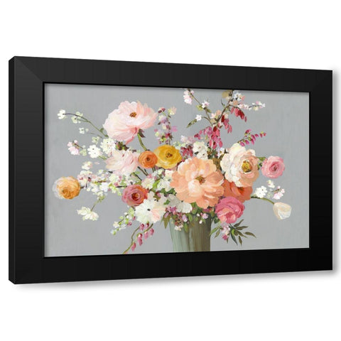 Floral Song Black Modern Wood Framed Art Print with Double Matting by Pearce, Allison