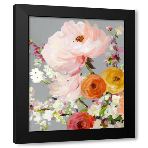 Flower Story II Black Modern Wood Framed Art Print with Double Matting by Pearce, Allison