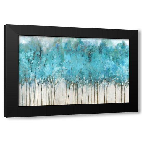Teal Whisper Black Modern Wood Framed Art Print with Double Matting by Pearce, Allison