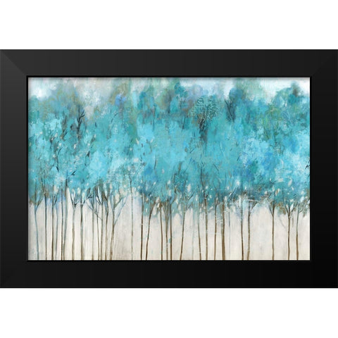 Teal Whisper Black Modern Wood Framed Art Print by Pearce, Allison