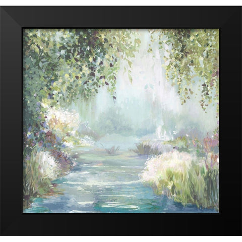 Sunny Forest Path Black Modern Wood Framed Art Print by Pearce, Allison