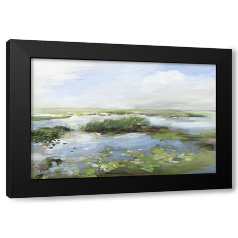 Lilly Pond  Black Modern Wood Framed Art Print with Double Matting by Pearce, Allison
