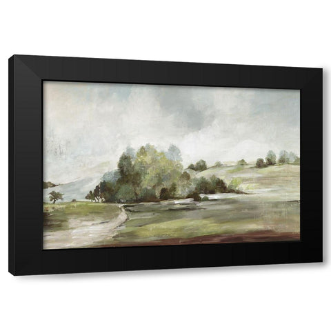 Green Country Road  Black Modern Wood Framed Art Print with Double Matting by Pearce, Allison