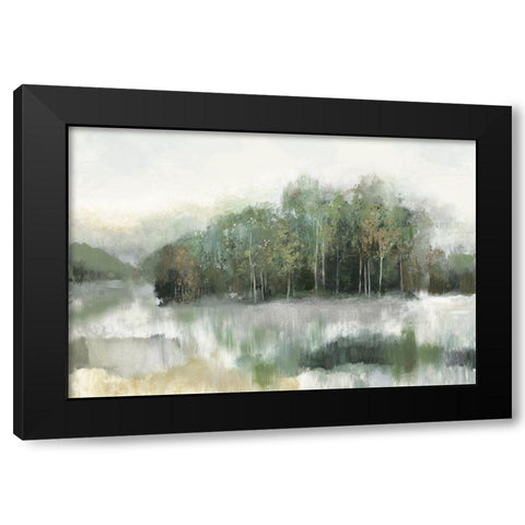 Green Forest Reflection  Black Modern Wood Framed Art Print by Pearce, Allison