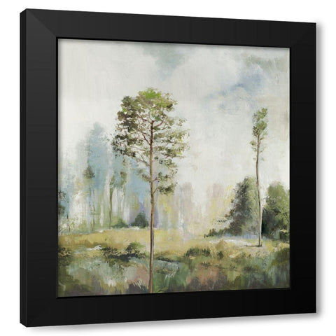 Tall Green Trees I  Black Modern Wood Framed Art Print with Double Matting by Pearce, Allison