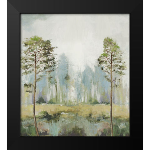 Tall Green Trees II Black Modern Wood Framed Art Print by Pearce, Allison