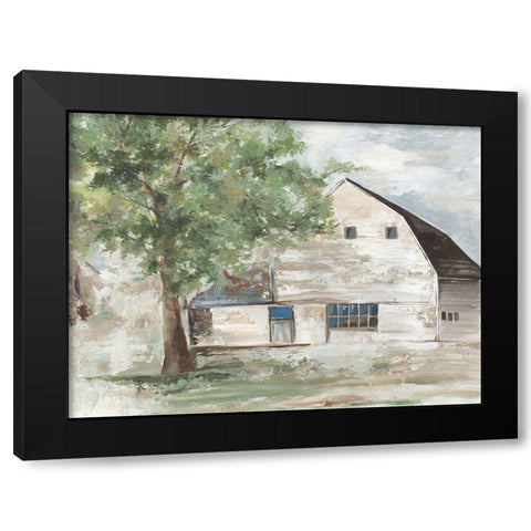 White Farm Barn  Black Modern Wood Framed Art Print by Pearce, Allison