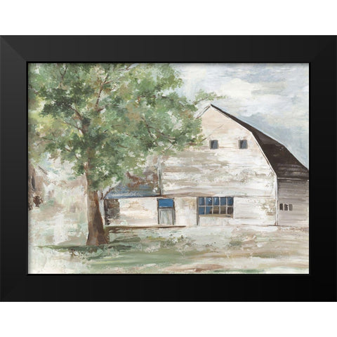 White Farm Barn  Black Modern Wood Framed Art Print by Pearce, Allison