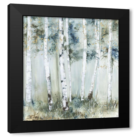 Birch Blue Forest  Black Modern Wood Framed Art Print with Double Matting by Pearce, Allison